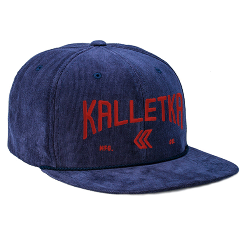 Kalletka Arch Logo Corduroy Trucker Hat - Navy