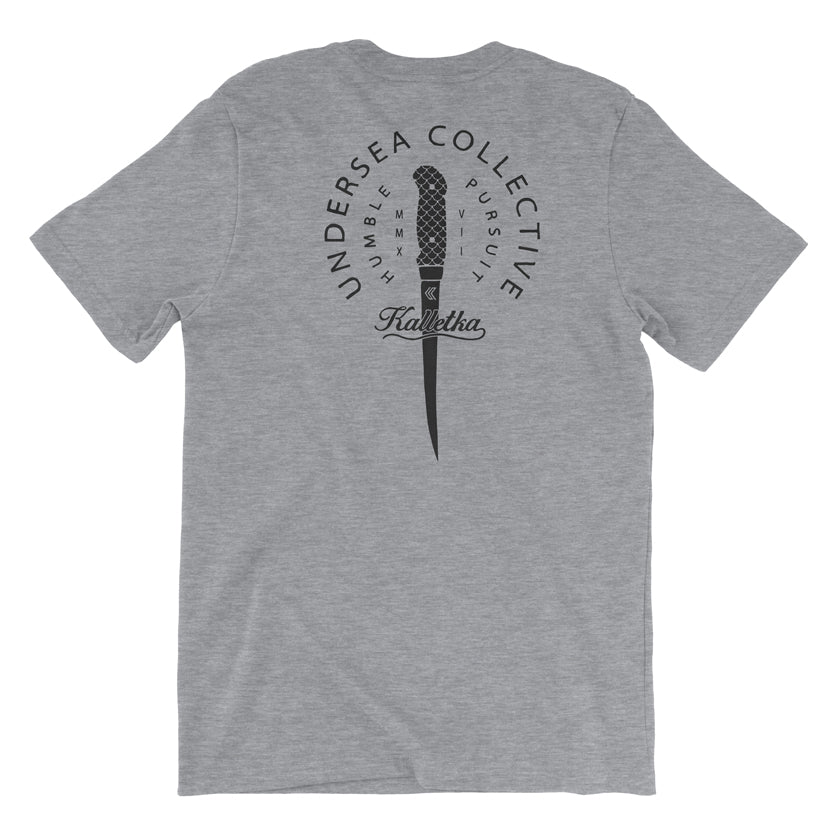Fillet Knife T-Shirt in Heather Grey - back view