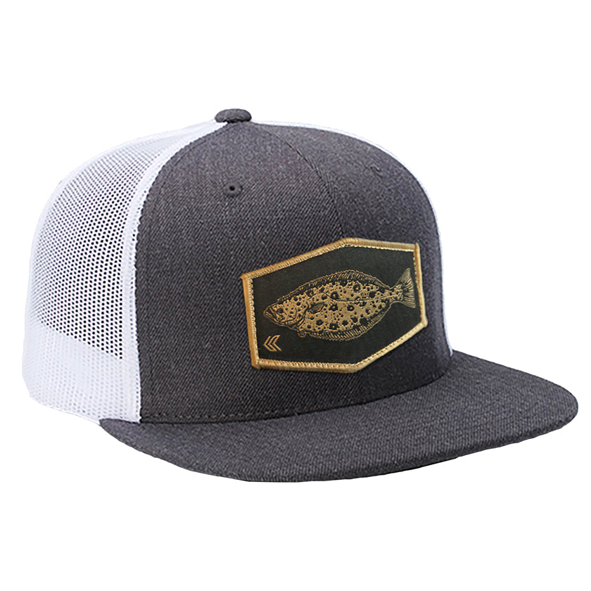 Halibut Patch Trucker Hat - Charcoal/White | Kalletka