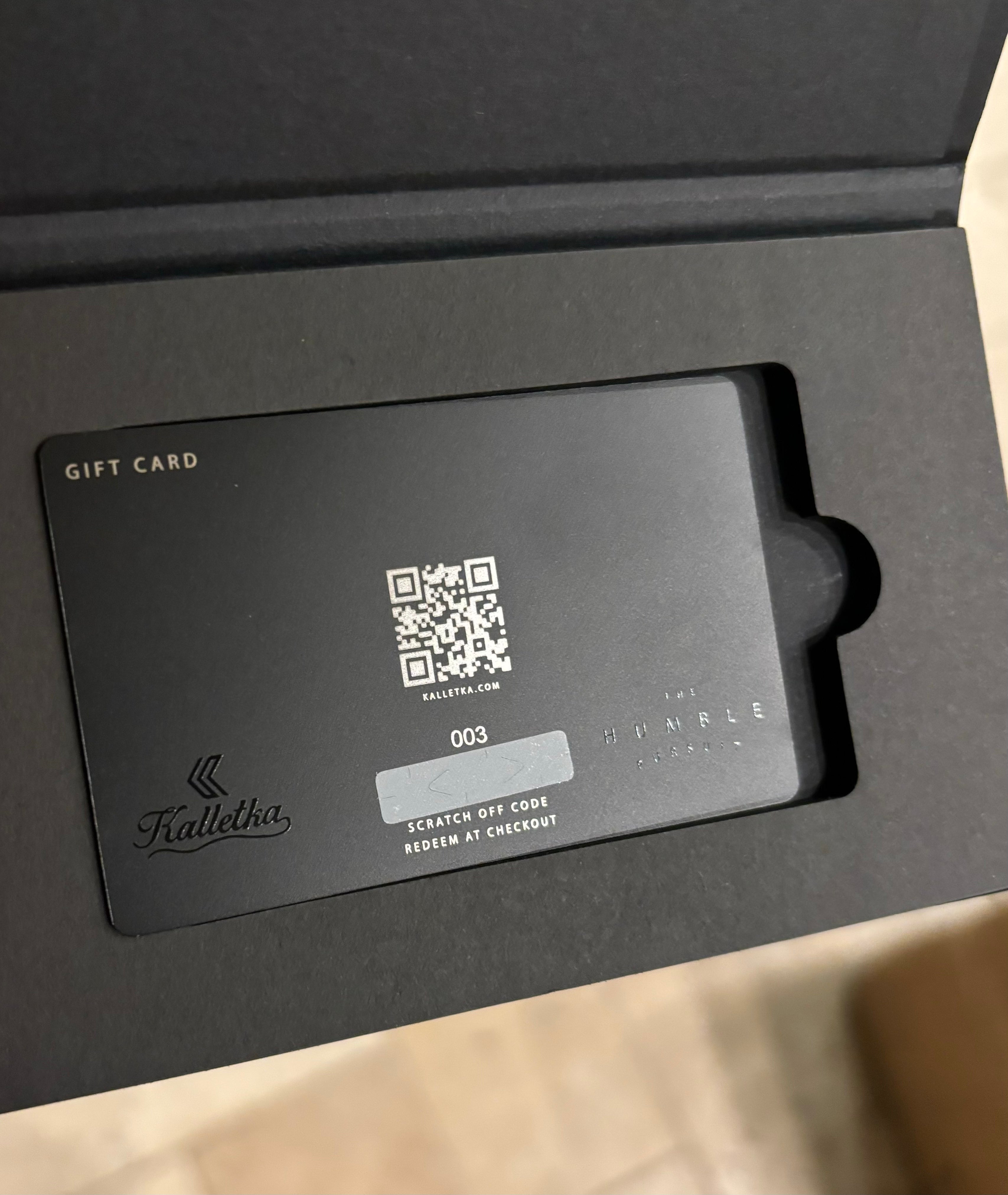 Kalletka Gift Card Back