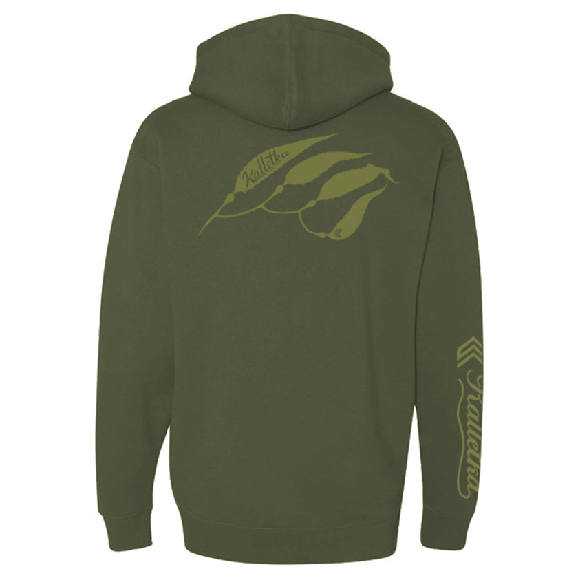 Moss Green Hoody with Light Green Kelp Print (Back)
