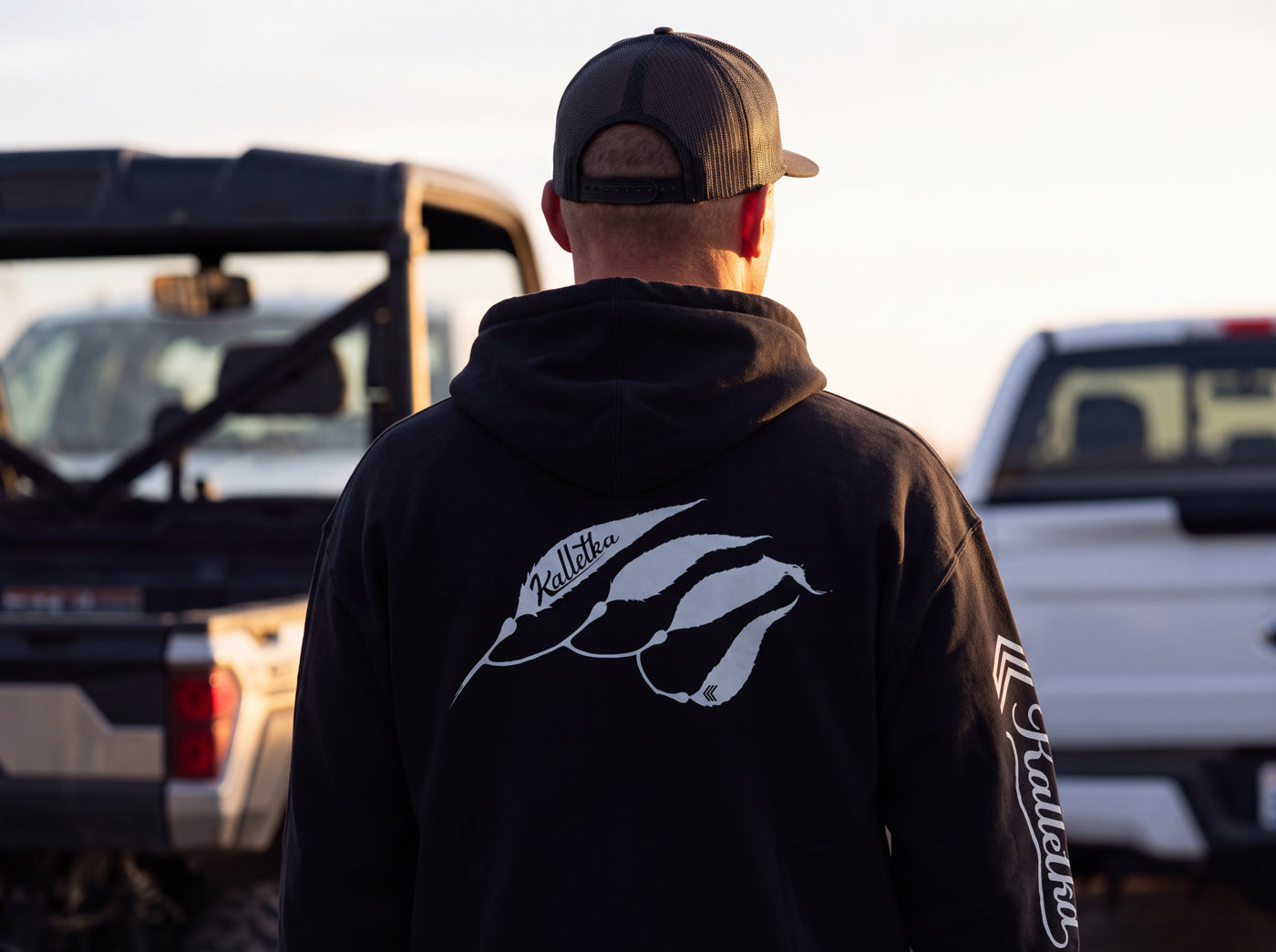 Fleece Hood Sweatshirt - Kelp – Black