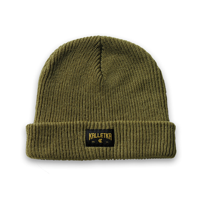 Kalletka Arch Label Beanie in Olive