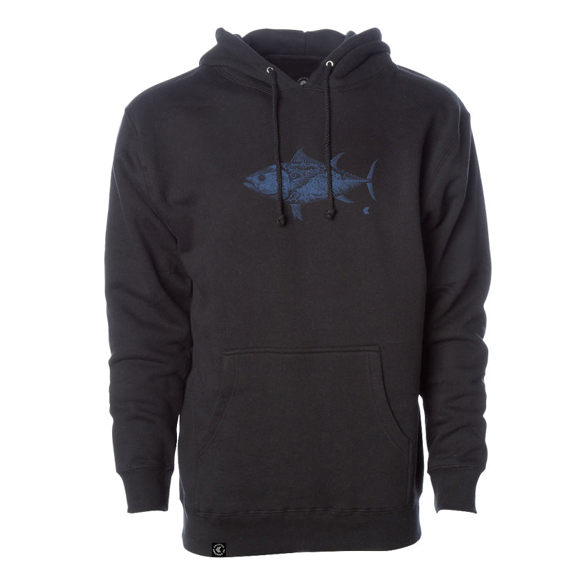 Day of The Dead Series Tuna Art Hooded Sweatshirt in Black