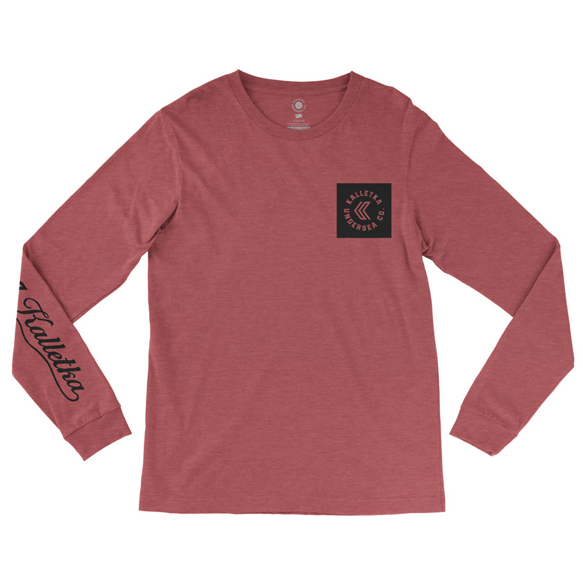 The Kalletka Original Logo Long Sleeve T-Shirt in Burgandy