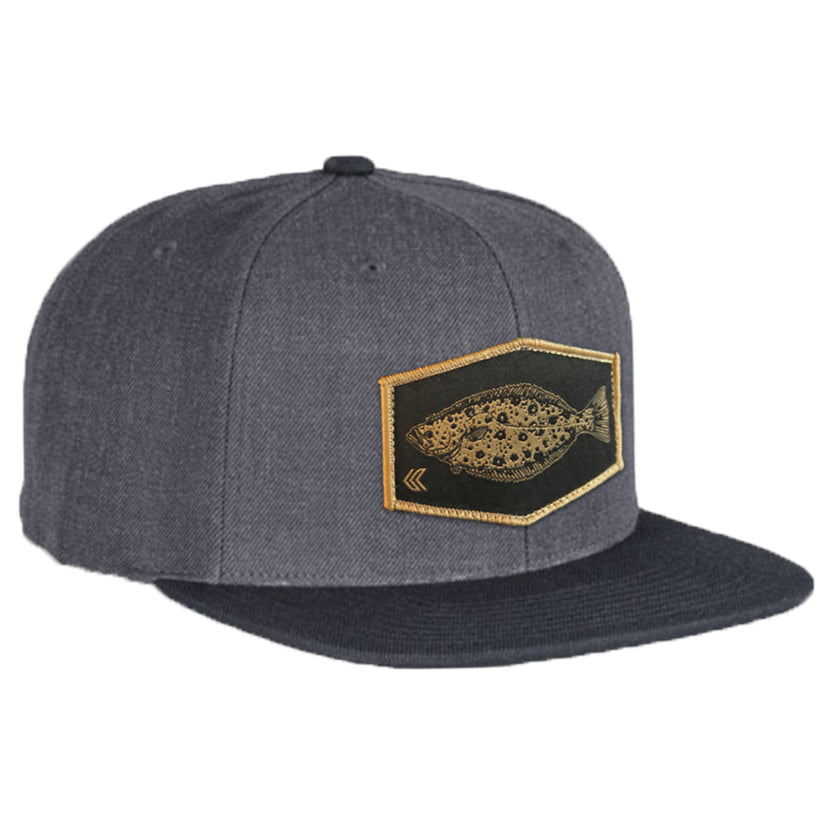 Halibut Patch Wool Blend Trucker - Grey / Black Patch