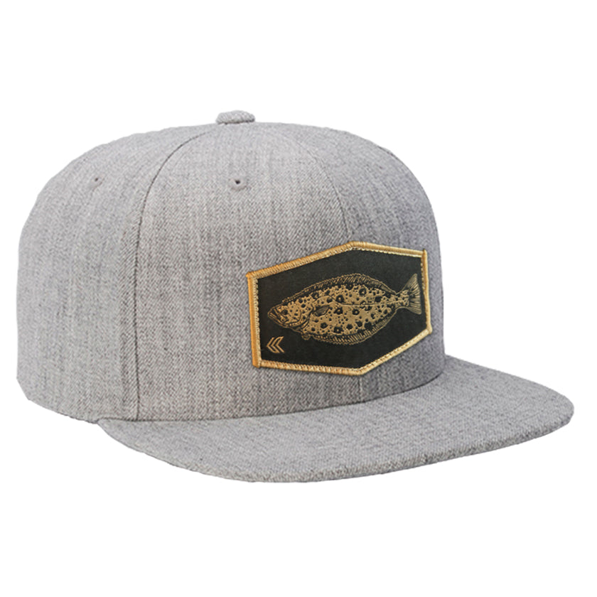 Halibut Patch Wool Blend Trucker - Heather Grey/Tan Patch