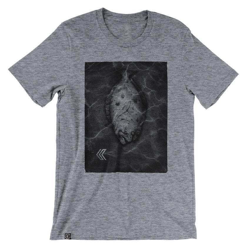 Halibut Art T-Shirt in Heather Grey
