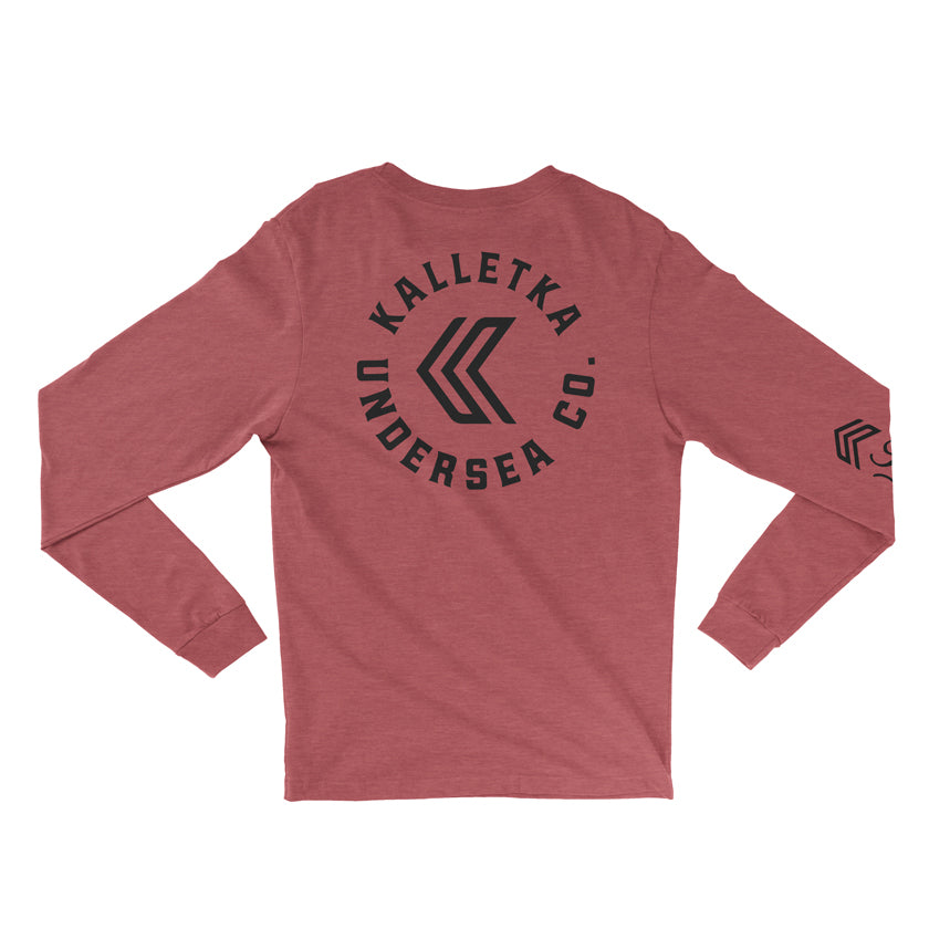 The Kalletka Original Logo Long Sleeve T-Shirt in Burgandy - back