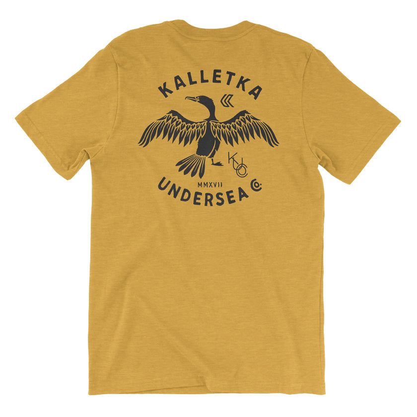 Cormorant Tee in Mustard - back view