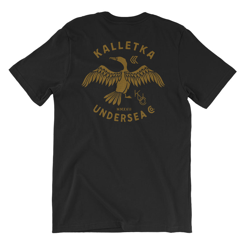 Youth Cormorant Tee in Black - back view