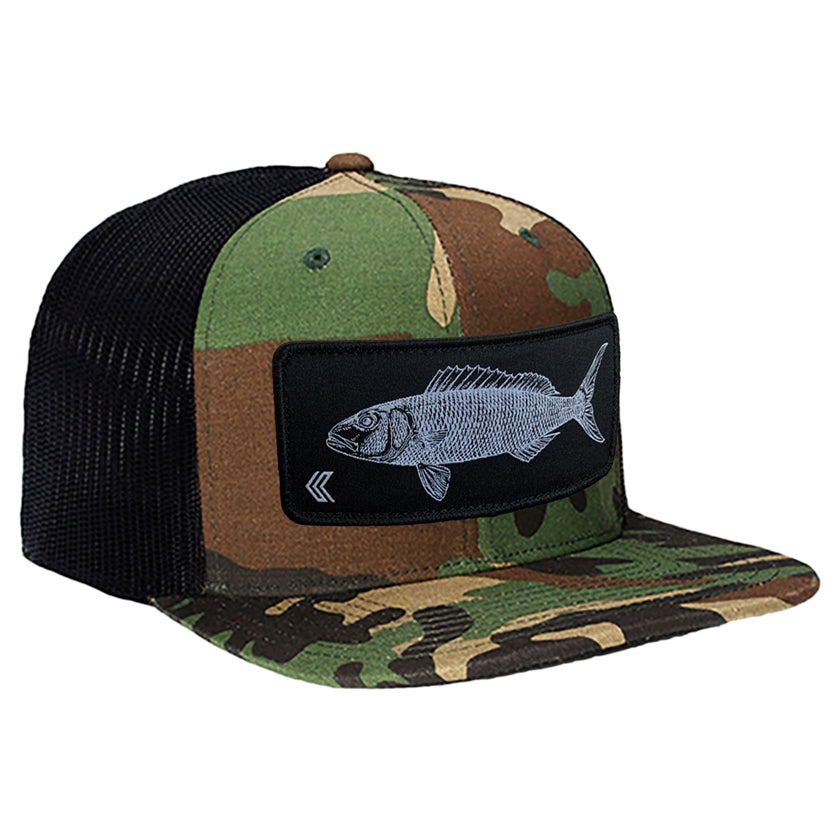 Uku Patch Mesh Back Trucker Hat - Camo/Back-White Patch