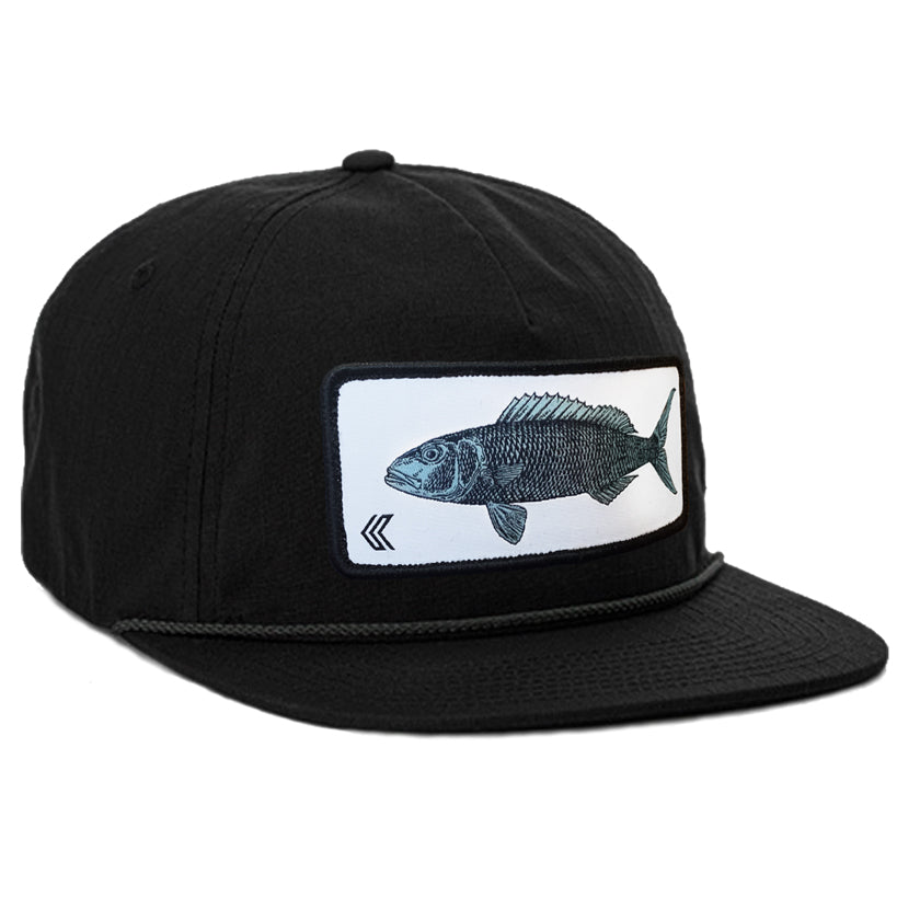 Uku Patch Unstructured Hat - Black with White Patch