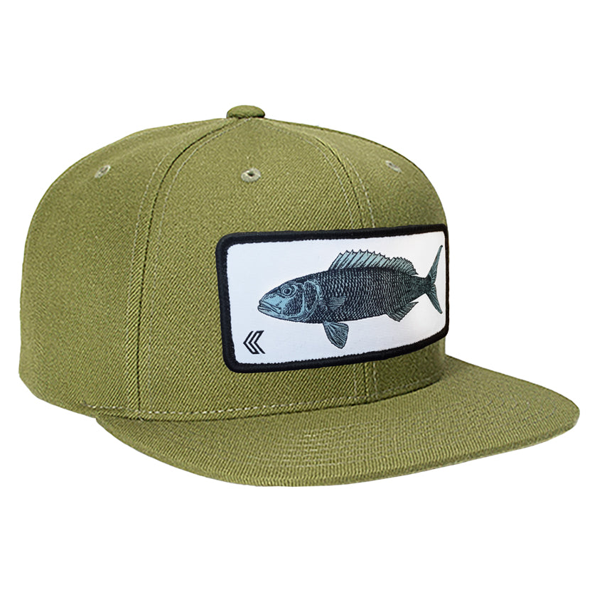 Uku Patch Wool Blend Trucker Hat - Olive with White Patch