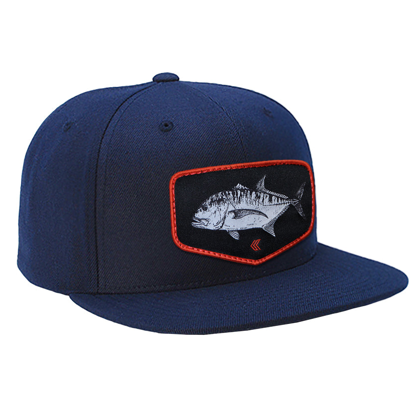 Ulua Patch Wool Blend Trucker Hat - Navy with Black Patch