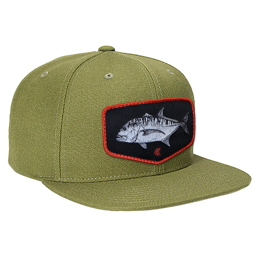 Ulua Patch Wool Blend Trucker Hat - Olive with Black Patch