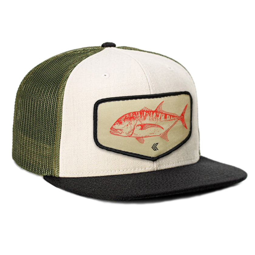 Ulua Patch Mesh Back Trucker Hat - Olive with Tan Patch