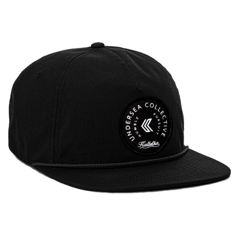 Kalletka Circle Patch Unstructured Snapback Hat - Black