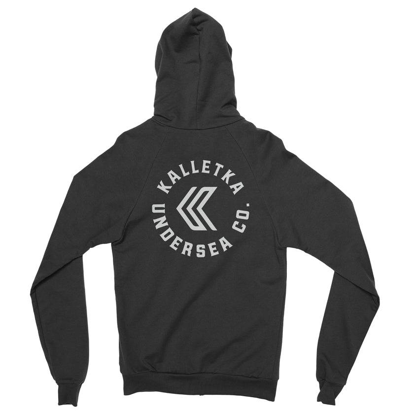 Kalletka Logo Men’s Fleece Zip Hooded Sweatshirt - Back View