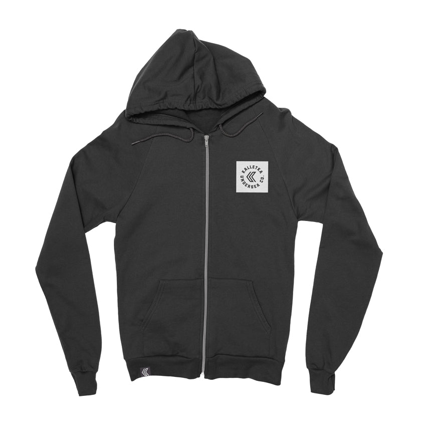 Kalletka Logo Men’s Fleece Zip Hooded Sweatshirt - Front View