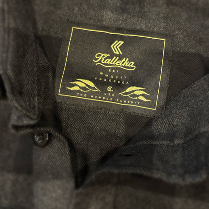 Flannel Black and charcoal inside neck label