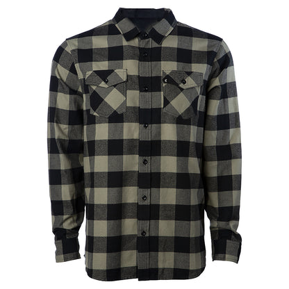 olive and black flannel front
