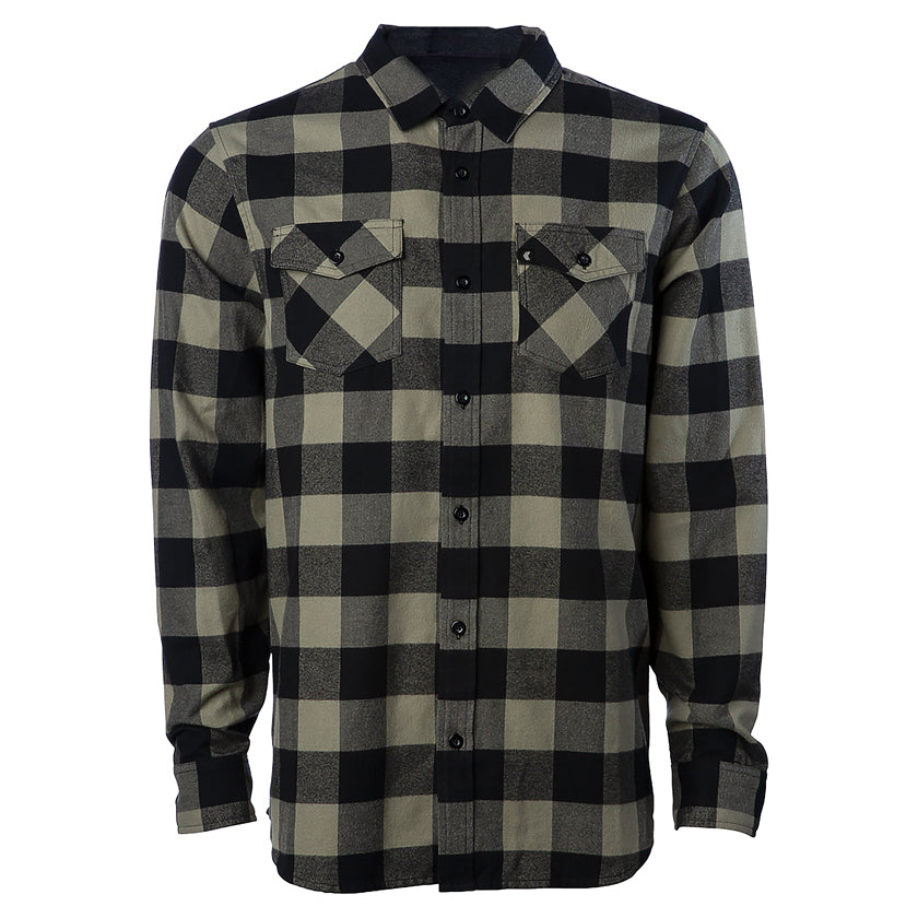 olive and black flannel front