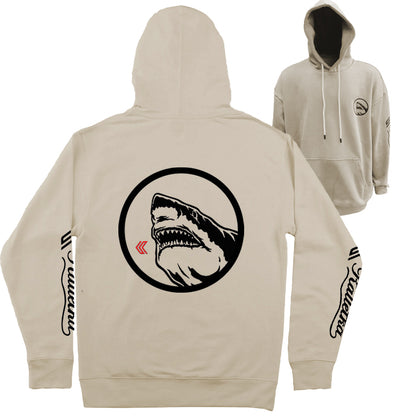 Great White Shark on Beige Sweatshirt