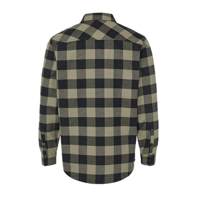 olive and black flannel back