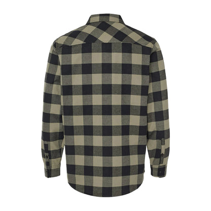 olive and black flannel back