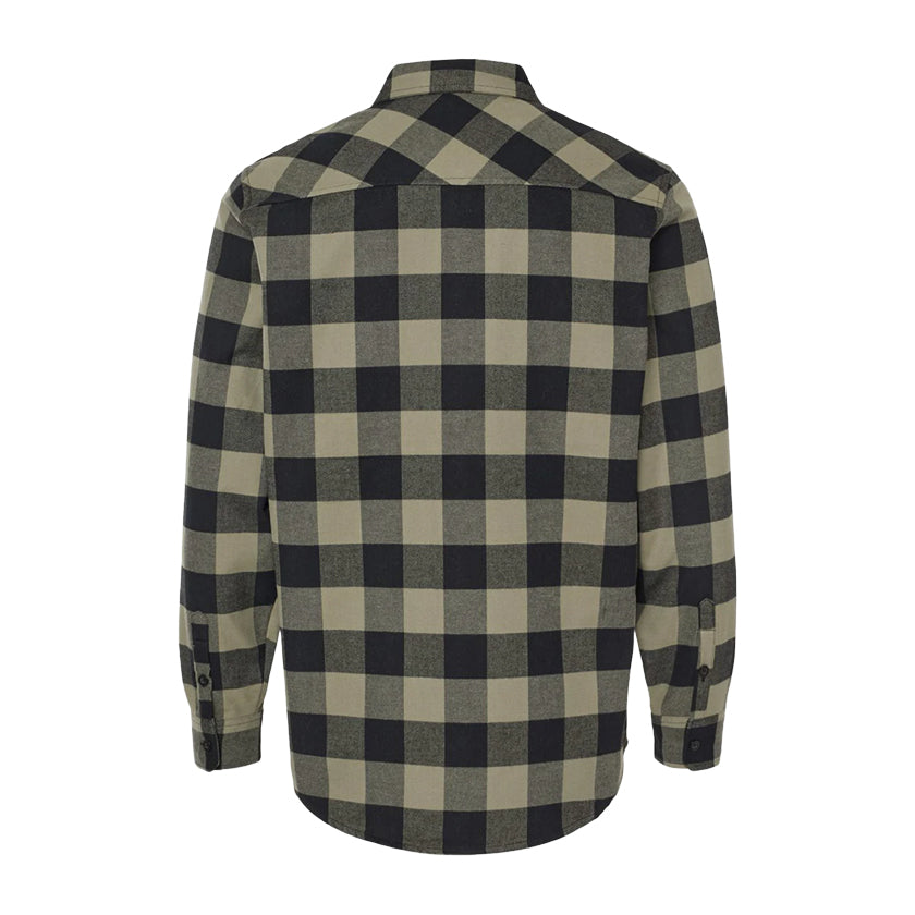 olive and black flannel back