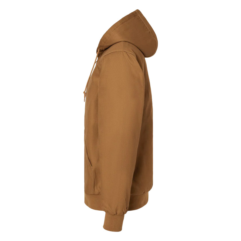 Side of Canvas Hooded  Work Jacket Saddle Color