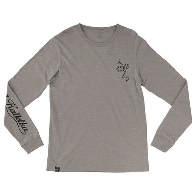 Kalletka Sea Krait graphic longsleeve shirt in stone, front view