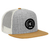 Circle Patch Mesh Back Trucker with Patch---Grey/Tan/Natural