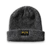 Arch Label Beanie--Heather Black