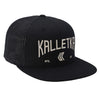 Embroidered Arch Logo Mesh Back Trucker---Black--Ivory Thread