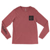 Original Circle Long Sleeve T--Burgundy Heather