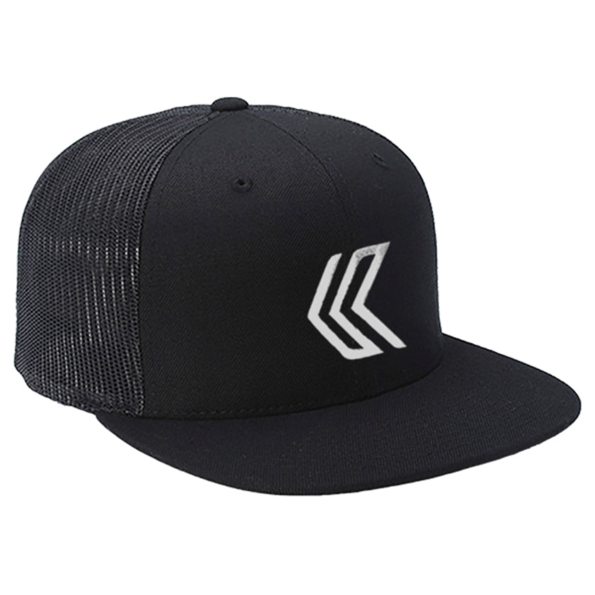 Embroidered Kalletka Logo Mesh Back Trucker Hat – Black