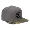 Embroidered Logo Wool-Blend Snapback--Charcoal/Camo Brim