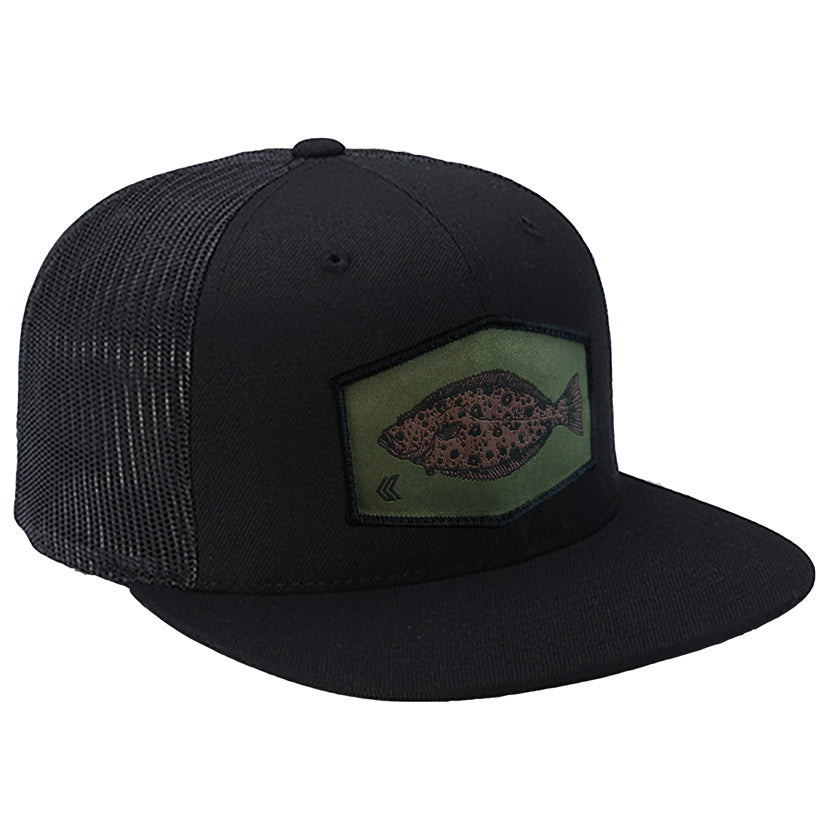 Trucker Hats for Men and Women Surfers, Fishermen, Divers Featuring Halibut Flatfish