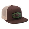 Hali Patch Mesh Back Trucker ---Brown-Olive Patch