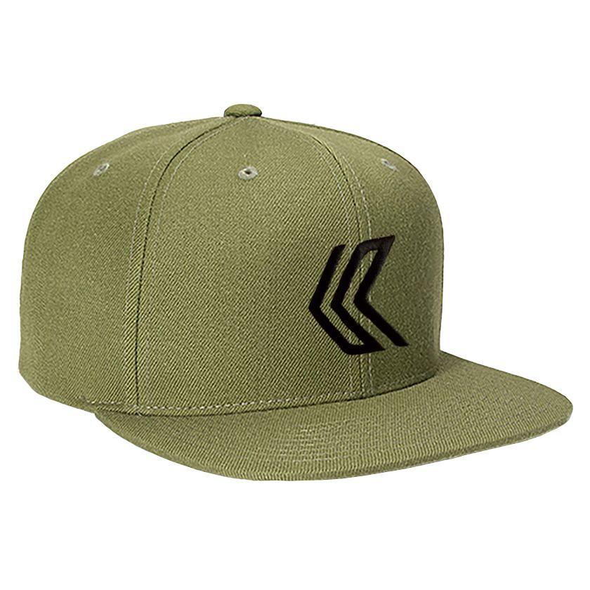 Kalletka Embroidered Logo Wool-Blend Snapback Hat in Olive