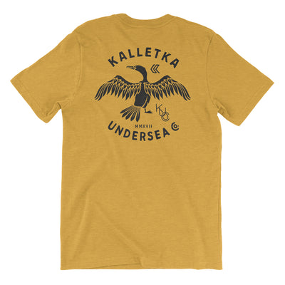 Cormorant Tee in Mustard - back view