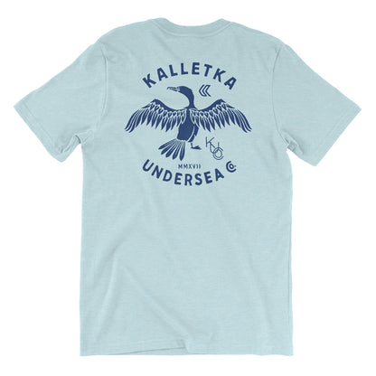 Youth Cormorant Tee in Blue - back view