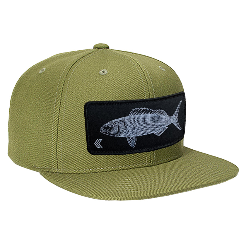 Uku Patch Wool Blend Trucker Hat - Olive/Black Patch