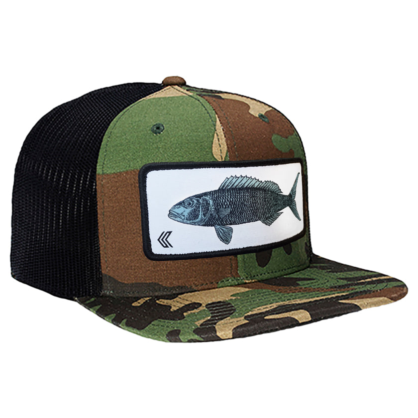 Uku Patch Mesh Back Trucker Hat - Camo/White Patch