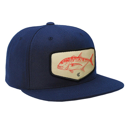 Ulua Patch Wool Blend Trucker Hat - Navy with Tan Patch