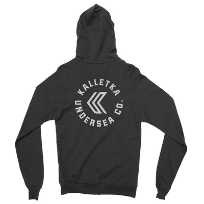 Kalletka Logo Men’s Fleece Zip Hooded Sweatshirt - Back View